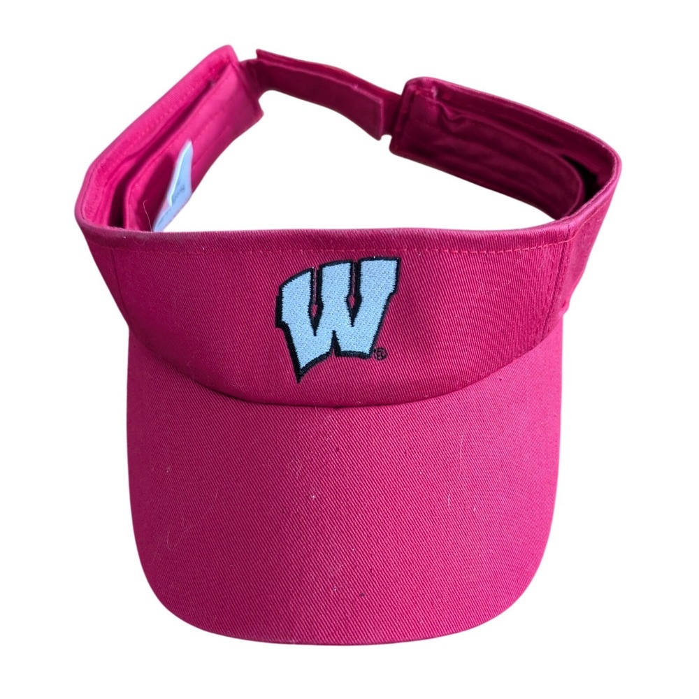 Wisconsin Badgers Red Sun Visor Hat Scofield Inc Motion W Logo Adjustable Cotton